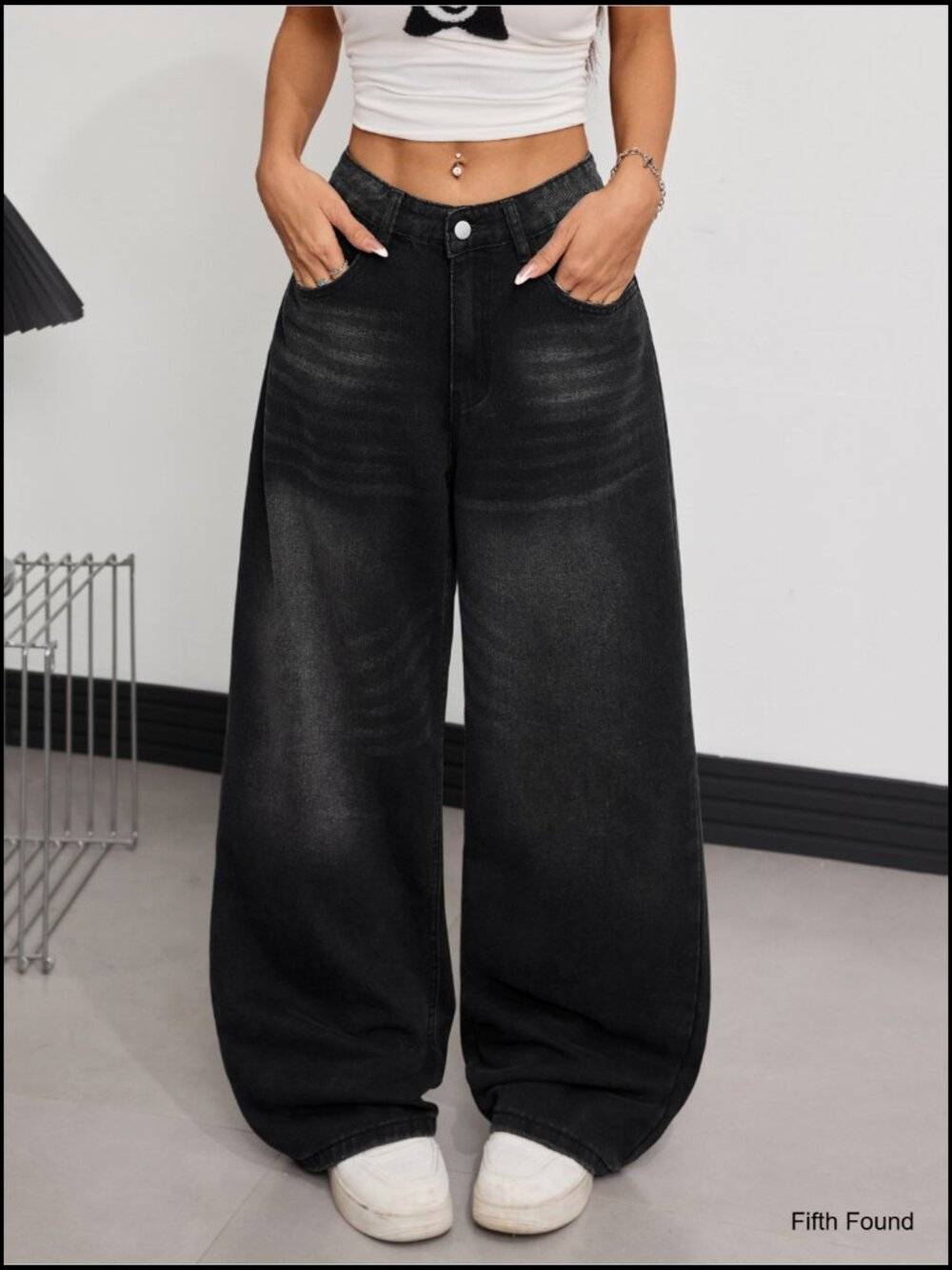Wide Leg Baggy Jeans Y2K 90s Vintage Hip Hop Denim Trousers Streetwear - Picture 6 of 7